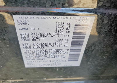 2022 Nissan Murano Sv, daño Frontal, Copart lote 58374446, foto 12 de 12