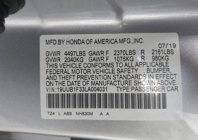 2020 Acura Tlx Standard, Left Rear damage, Iaai lot 45703594, photo 9 of 17