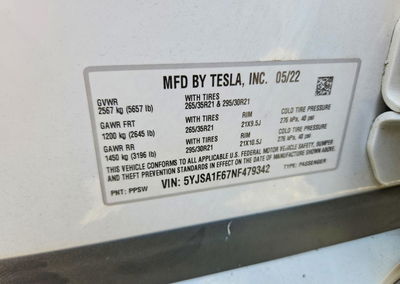 2022 Tesla Model S, uszkodzenie: Przód, Copart lot 60719106, zdjęcie 13 z 15