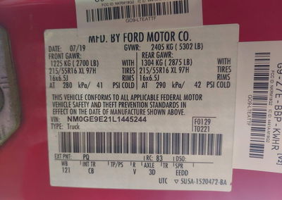 2020 Ford Transit Connect, daño Left & Right Side, Iaai lote 45526037, foto 9 de 16