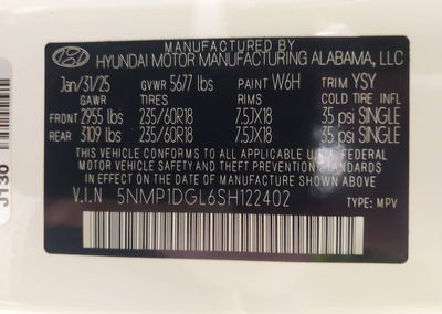 2025 Hyundai Santa Fe Se, Right Side damage, Iaai lot 45627337, photo 9 of 16