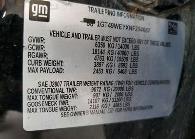 2022 Gmc Sierra K3500 Denali, uszkodzenie: Przód, Copart lot 57653906, zdjęcie 13 z 15