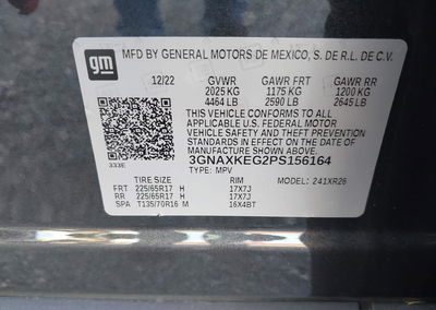 2023 Chevrolet Equinox Fwd Lt, пошкодження: Затоплення, Iaai лот 45546164, фото 9 з 11