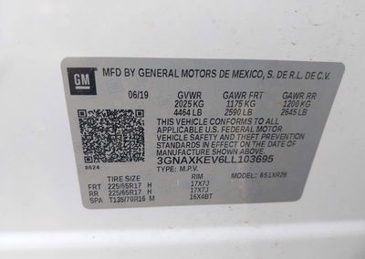 2020 Chevrolet Equinox Fwd Lt 1.5l Turbo, daño Frontal, Iaai lote 45022297, foto 9 de 16