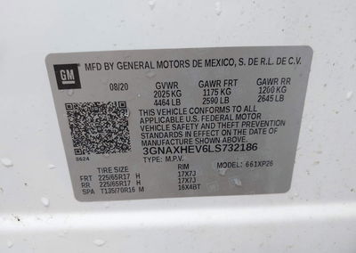 2020 Chevrolet Equinox Fwd Ls, uszkodzenie: Lewy bok, Iaai lot 45697349, zdjęcie 9 z 19