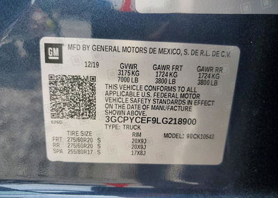 2020 Chevrolet Silverado K1500 Trail Boss Custom, Side damage, Copart lot 62657696, photo 12 of 12