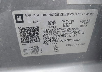 2021 Chevrolet Silverado 1500 4wd  Short Bed Lt, uszkodzenie: Tył, Iaai lot 45417052, zdjęcie 9 z 17