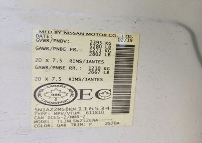2019 Nissan Murano S, Front End damage, Copart lot 62539016, photo 13 of 13