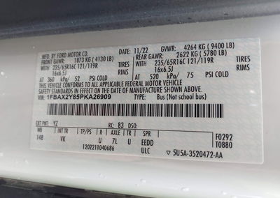 2023 Ford Transit-350 Passenger Van Xl, uszkodzenie: Normal Wear & Tear, Iaai lot 45940229, zdjęcie 9 z 21