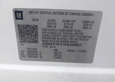 2019 Chevrolet Equinox Premier, Rear damage, Iaai lot 45721756, photo 9 of 16