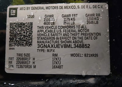 2021 Chevrolet Equinox Awd Lt, Rear damage, Iaai lot 45531611, photo 9 of 13