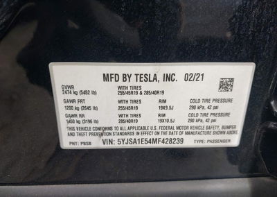 2021 Tesla Model S Long Range Dual Motor All-wheel Drive, uszkodzenie: Normal Wear & Tear, Iaai lot 45679059, zdjęcie 9 z 18
