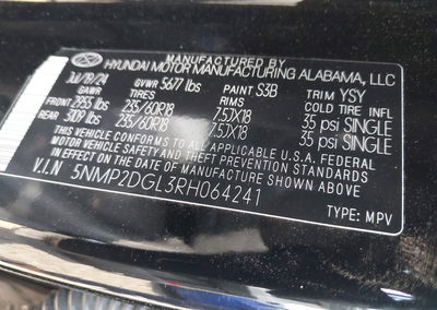2024 Hyundai Santa Fe Sel, daño Frontal, Iaai lote 45641999, foto 9 de 17