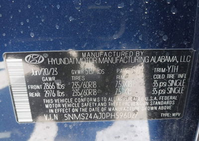 2023 Hyundai Santa Fe Sel, daño Frontal, Iaai lote 45258835, foto 9 de 19