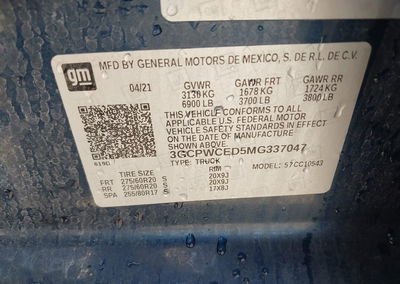 2021 Chevrolet Silverado 1500 2wd  Short Bed Lt, daño Trasero, Iaai lote 45700192, foto 9 de 16