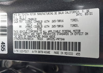 2021 Toyota Tacoma Trd Off-road, uszkodzenie: Zalanie, Iaai lot 45449943, zdjęcie 9 z 11