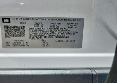 2020 Chevrolet Equinox Ls, Water/Flood damage, Copart lot 60329786, photo 13 of 14