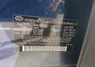 2020 Hyundai Santa Fe Sel 2.0t, uszkodzenie: Prawy przód, Iaai lot 45322825, zdjęcie 9 z 17