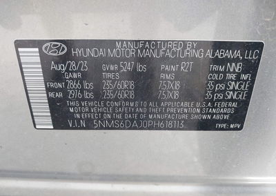 2023 Hyundai Santa Fe Xrt, daño Frontal, Iaai lote 45912102, foto 9 de 16