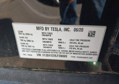 2020 Tesla Model S Long Range Dual Motor All-wheel Drive/long Range Plus Dual Motor All-wheel Drive, uszkodzenie: Normal