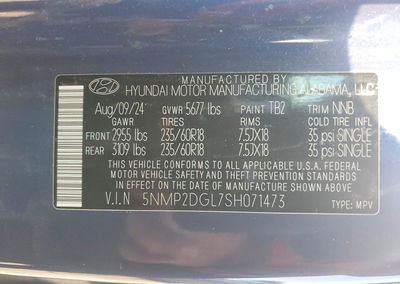 2025 Hyundai Santa Fe Sel, пошкодження: Задня частина, Copart лот 60957976, фото 13 з 13