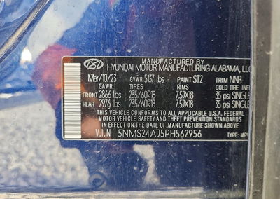 2023 Hyundai Santa Fe Sel, пошкодження: Задня частина, Copart лот 64471316, фото 14 з 16