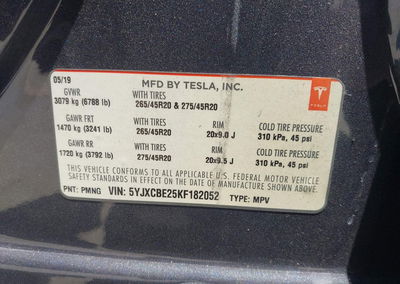 2019 Tesla Model X 100d/75d/long Range, uszkodzenie: Lewy tył, Iaai lot 45799062, zdjęcie 9 z 15