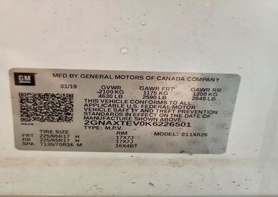 2019 Chevrolet Equinox Lt, daño Frontal, Copart lote 58882896, foto 13 de 15