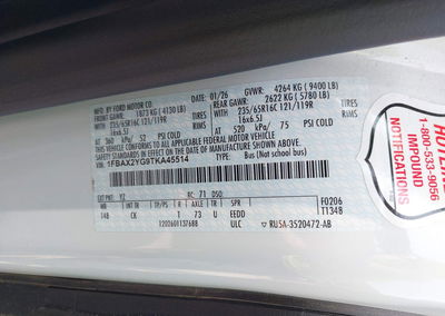 2026 Ford Transit-350 Passenger Van Xlt, daño Lateral derecho, Iaai lote 45873497, foto 9 de 17