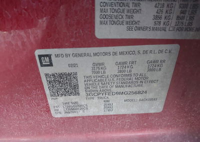 2021 Chevrolet Silverado 1500 4wd  Short Bed Lt Trail Boss, пошкодження: Передня частина, Iaai лот 45889783, фото 9 з 17