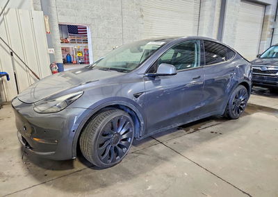 2022 Tesla Model Y, Rear End damage, Copart lot 70326906