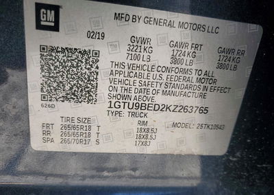2019 Gmc Sierra K1500 Sle, Front End damage, Copart lot 49187046, photo 13 of 15