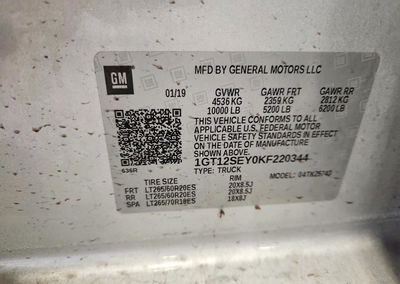 2019 Gmc Sierra K2500 Denali, uszkodzenie: Przód, Copart lot 42023586, zdjęcie 13 z 15