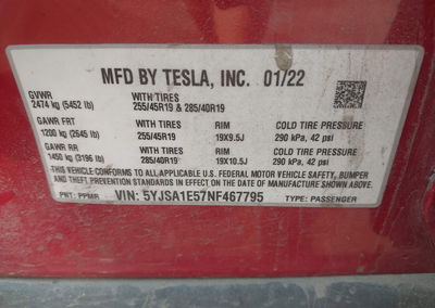 2022 Tesla Model S Dual Motor All-wheel Drive, uszkodzenie: Prawy bok, Iaai lot 45839113, zdjęcie 9 z 19