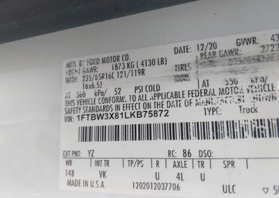2020 Ford Transit-350 Cargo Van, Left Side damage, Iaai lot 45447149, photo 9 of 16