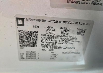 2021 Gmc Sierra K1500 Sle, Front End damage, Copart lot 52514346, photo 12 of 12