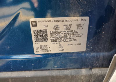 2020 Chevrolet Equinox Lt, daño Trasero, Copart lote 63843076, foto 13 de 15