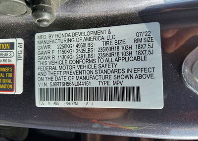 2022 Honda Cr-v Hybrid 4d 4wd, пошкодження: Бік, Copart лот 63173256, фото 12 з 12