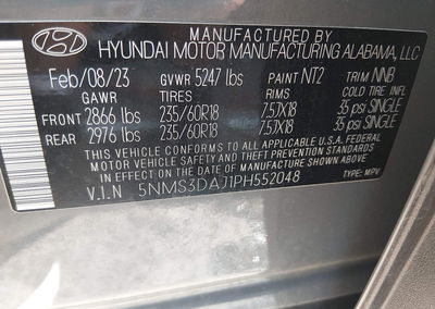 2023 Hyundai Santa Fe Sel, uszkodzenie: Przód, Iaai lot 46086575, zdjęcie 9 z 16