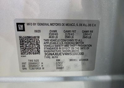2021 Chevrolet Equinox Lt, uszkodzenie: Przód, Copart lot 69173286, zdjęcie 13 z 15