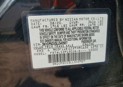 2020 Nissan Kicks Sv, daño Lateral, Copart lote 69169796, foto 13 de 13
