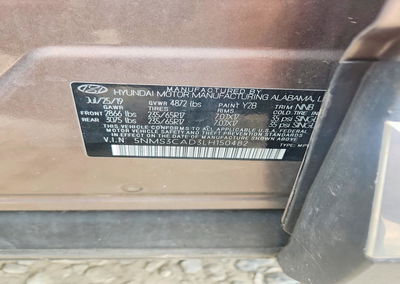 2020 Hyundai Santa Fe Sel, daño Frontal, Copart lote 70652416, foto 12 de 12