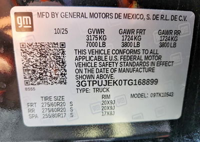 2026 Gmc Sierra K1500 Elevation-l, Front End damage, Copart lot 67177836, photo 12 of 12