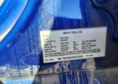 2025 Tesla Model Y, Front End damage, Copart lot 67924446, photo 13 of 15
