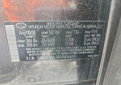 2023 Hyundai Santa Fe Se, uszkodzenie: Tył, Copart lot 66899636, zdjęcie 12 z 12