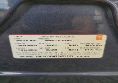 2019 Tesla Model X, daño Trasero, Copart lote 64669496, foto 13 de 13