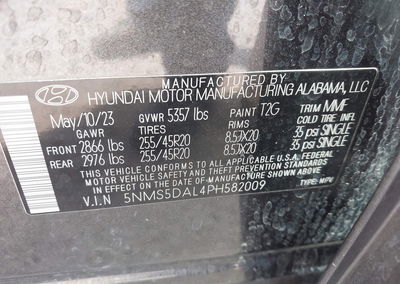 2023 Hyundai Santa Fe Calligraphy, Left Front damage, Iaai lot 45908795, photo 9 of 16