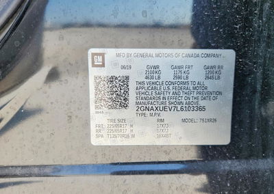 2020 Chevrolet Equinox Lt, Side damage, Copart lot 67313836, photo 13 of 15