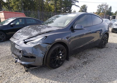 2020 Tesla Model Y Long Range Dual Motor All-wheel Drive, daño Frontal, Iaai lote 46077294, foto 2 de 20