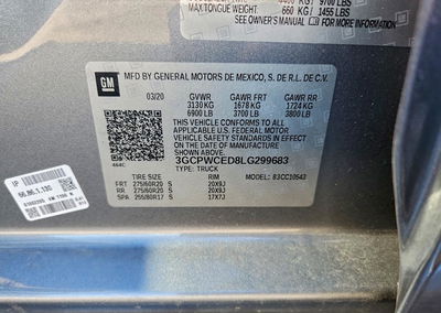 2020 Chevrolet Silverado C1500 Lt, Minor Dents/Scratches damage, Copart lot 95791895, photo 12 of 12